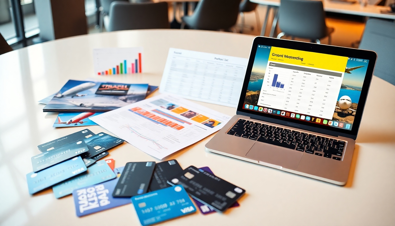 クレジットカードと旅行パンフレット